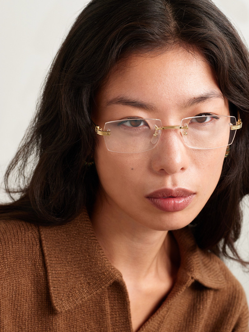 Cartier Panthère Classic Rimless Oval-frame Gold-tone Optical Glasses outlook