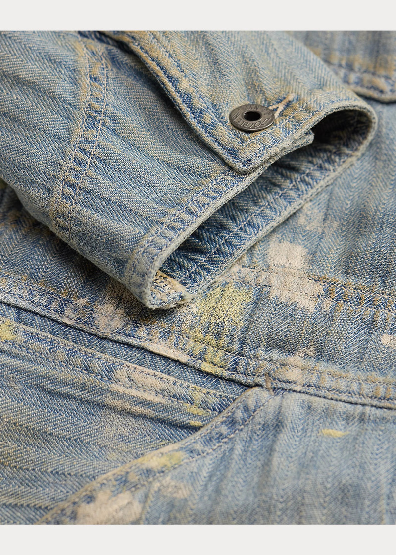 Distressed Indigo Herringbone Coverall 3