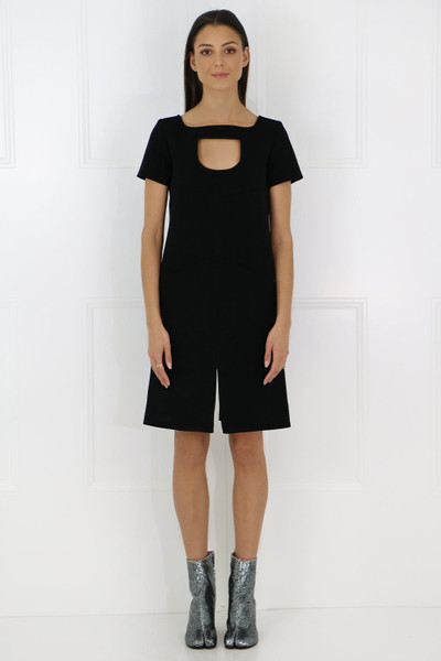 courrèges TAILORED MINI DRESS WITH NECK CUTOUT | BLACK outlook