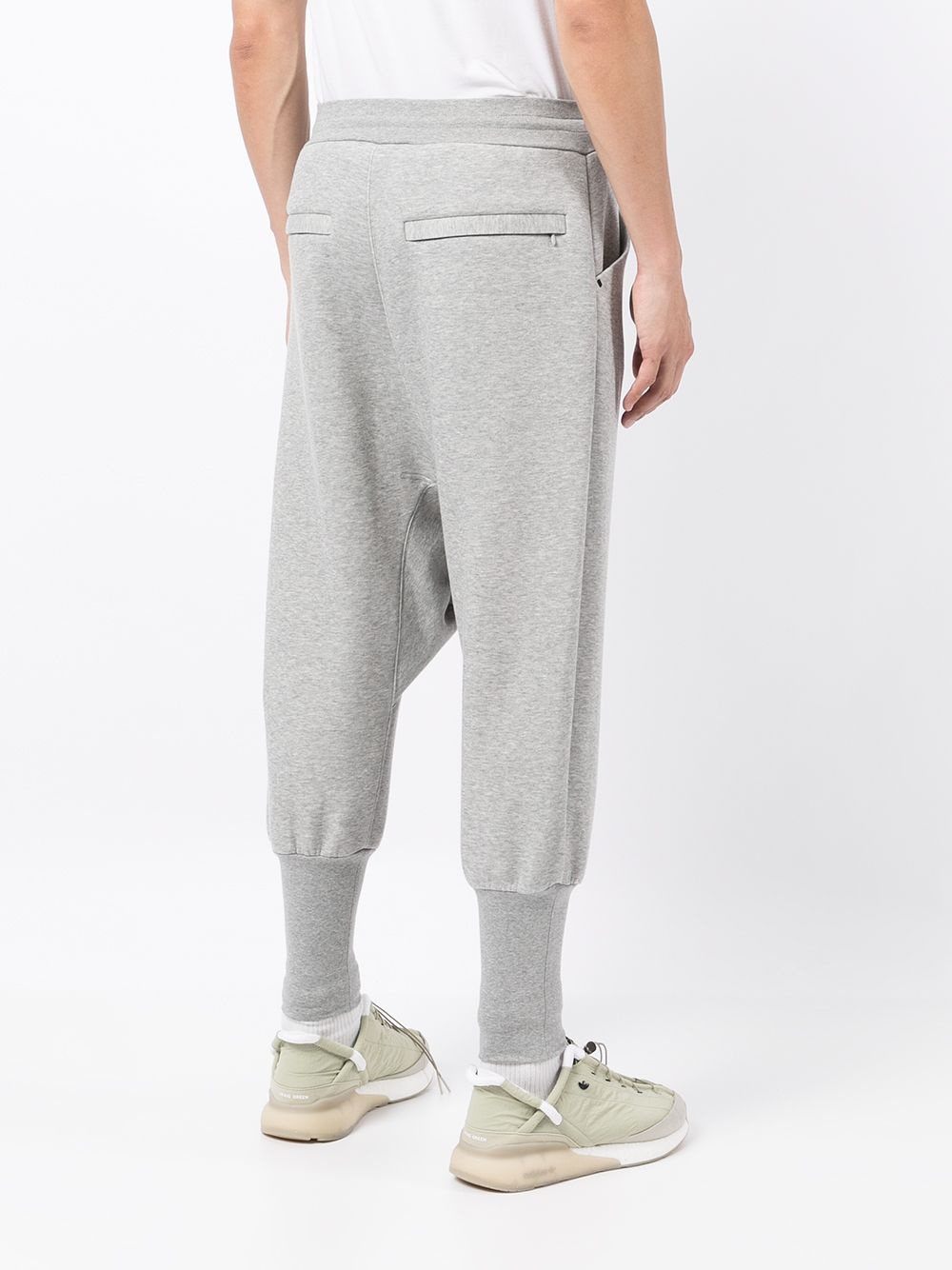 drop-crotch cotton track pants - 4