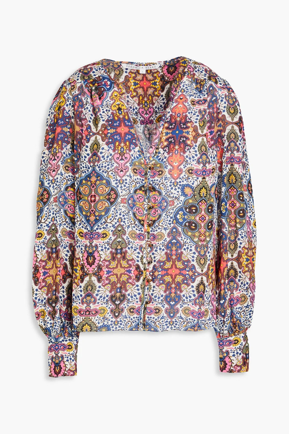 Sura printed crepe de chine blouse - 1