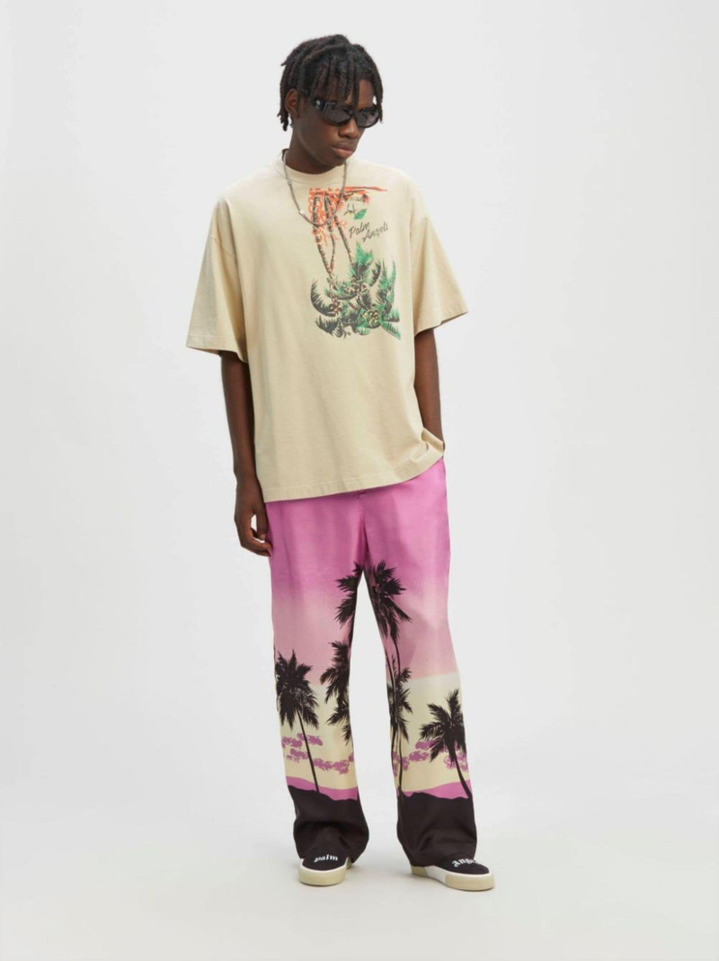 Palm Angels palm-print short-sleeve T-shirt outlook