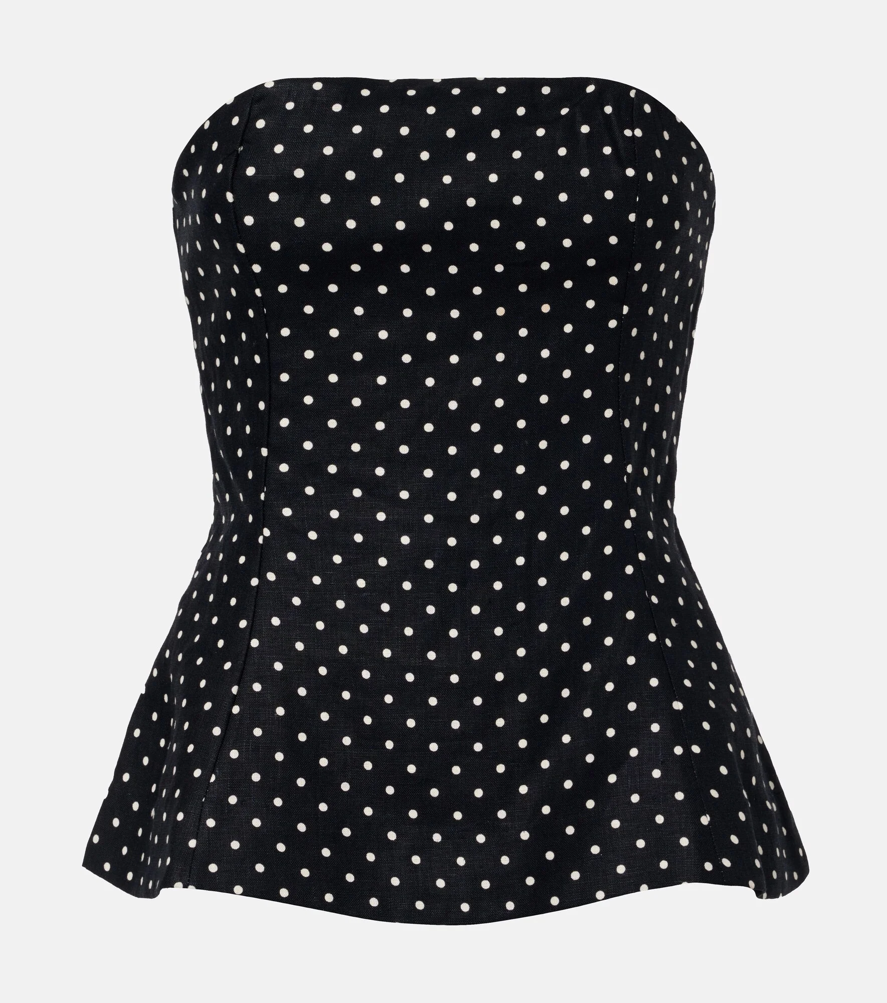 Petro polka-dot peplum linen top - 1