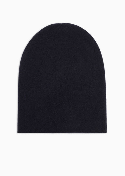 GIORGIO ARMANI Cashmere jacquard logo beanie outlook