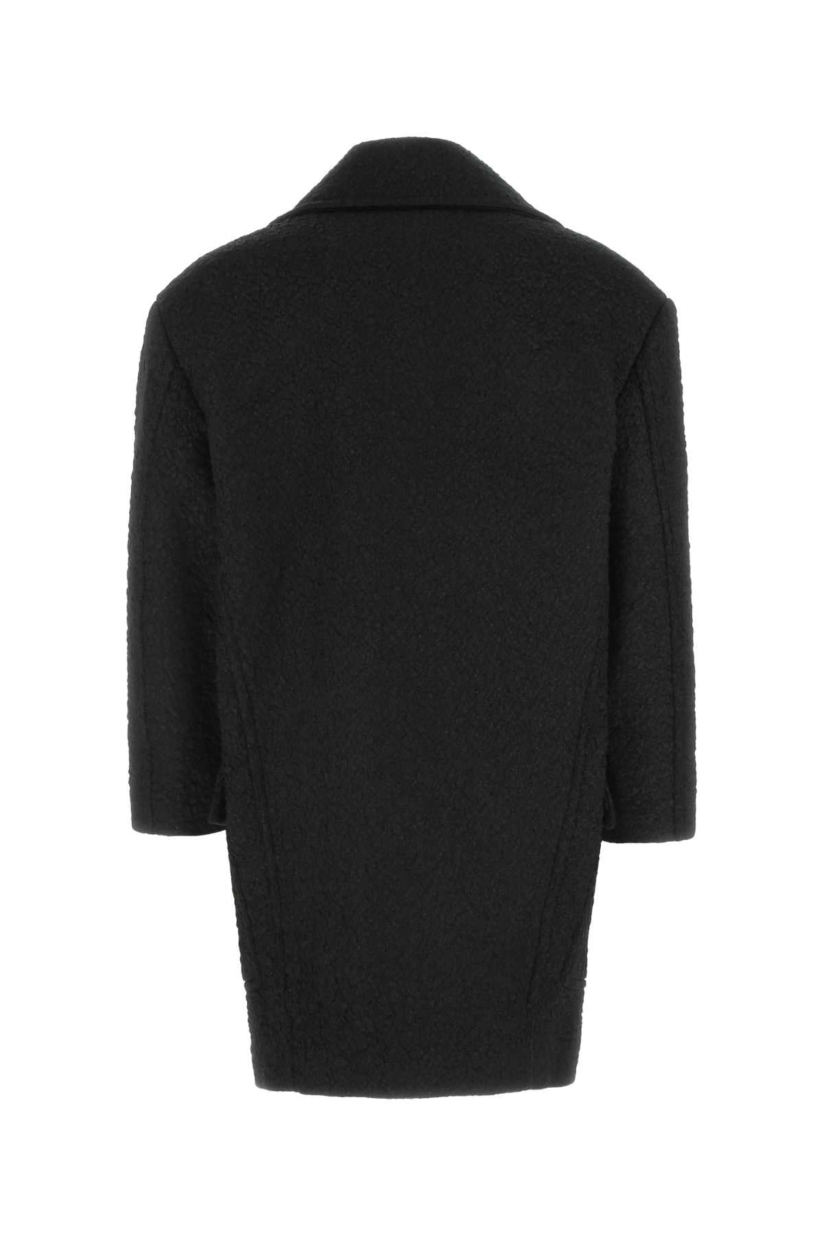 Valentino Garavani Men Black Wool Blend Coat - 2