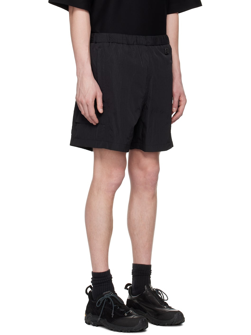 Black Nylon Banding Shorts - 2