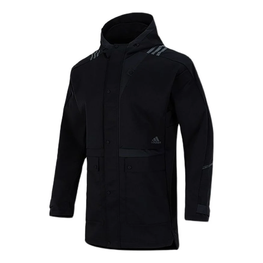 adidas Cargo Pocket Sports Hooded Jacket Black H40227 - 1