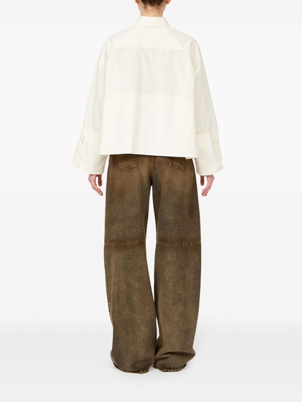 logo-print poplin shirt - 4