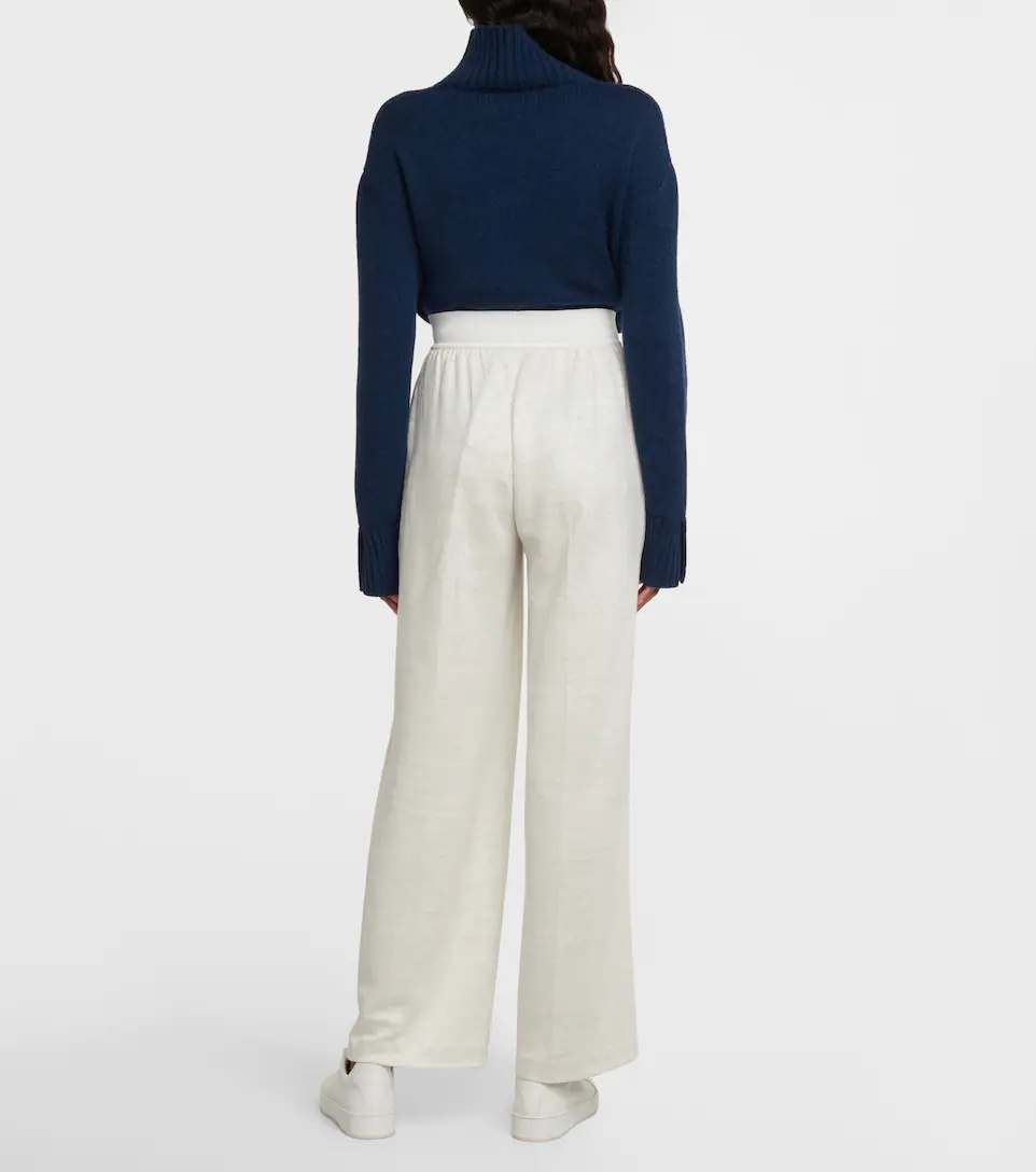 High-rise linen straight pants - 3