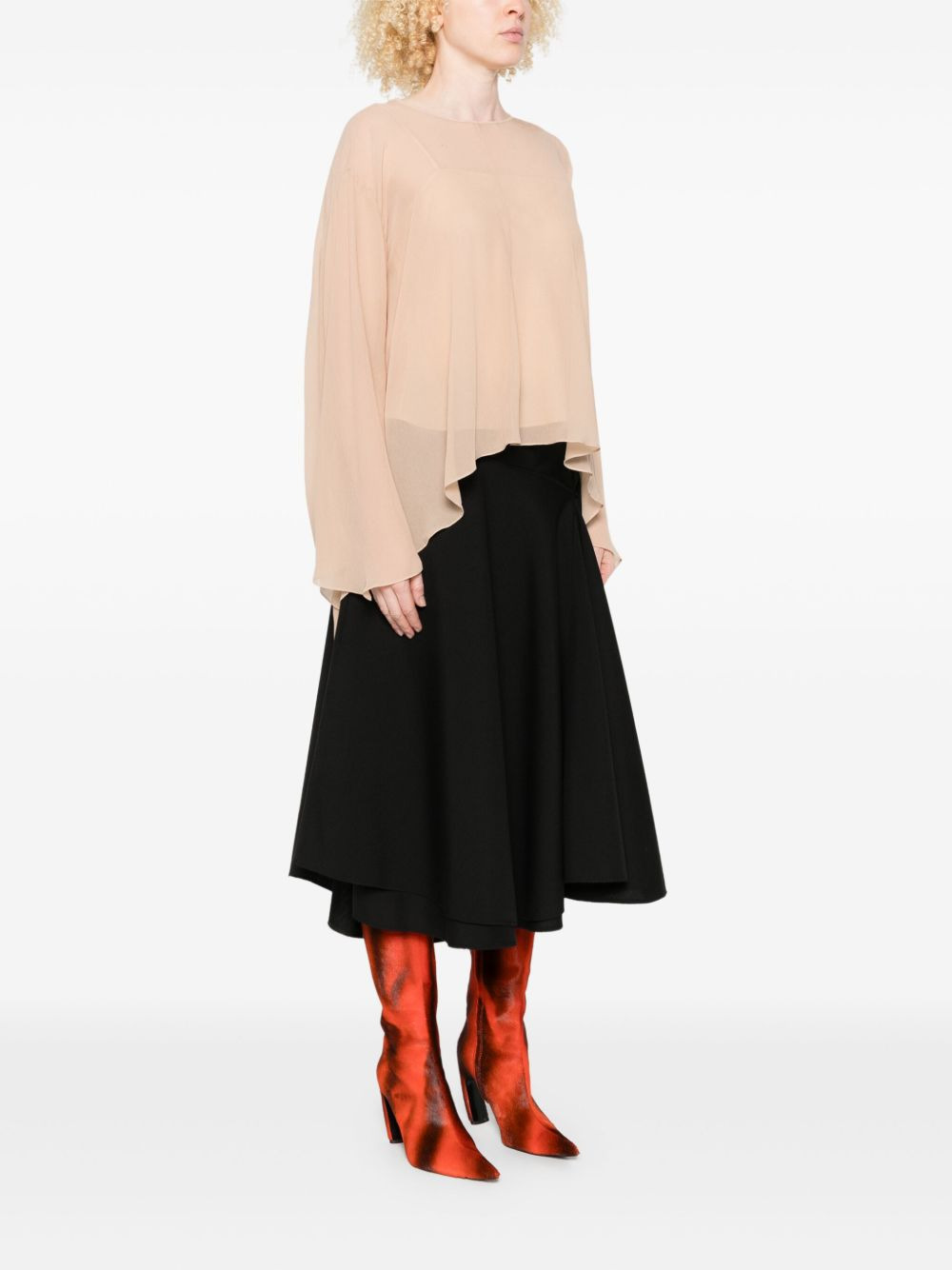 asymmetric-draped blouse - 3