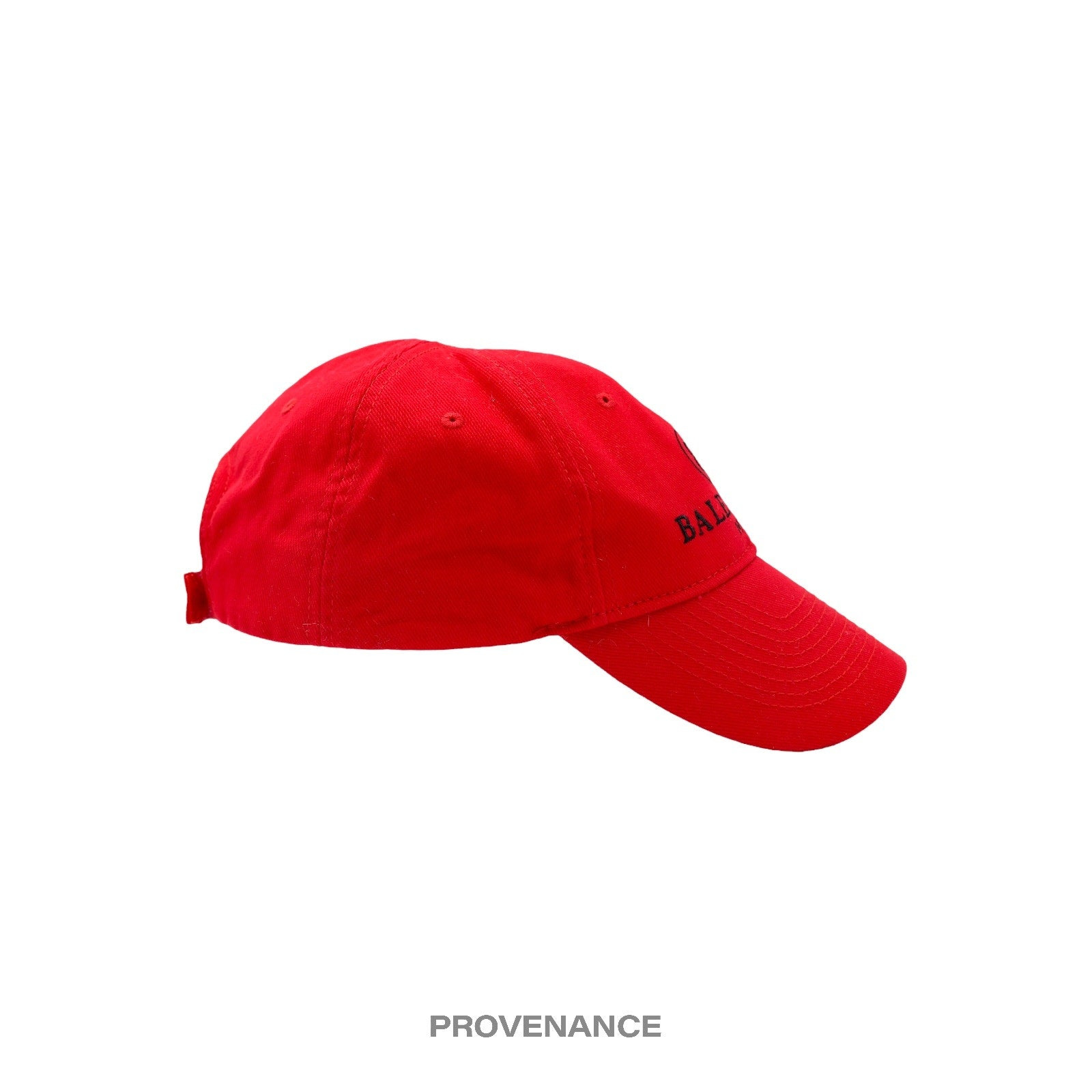 Balenciaga BB Logo Mode Embroidered Cap Hat - Red - 5