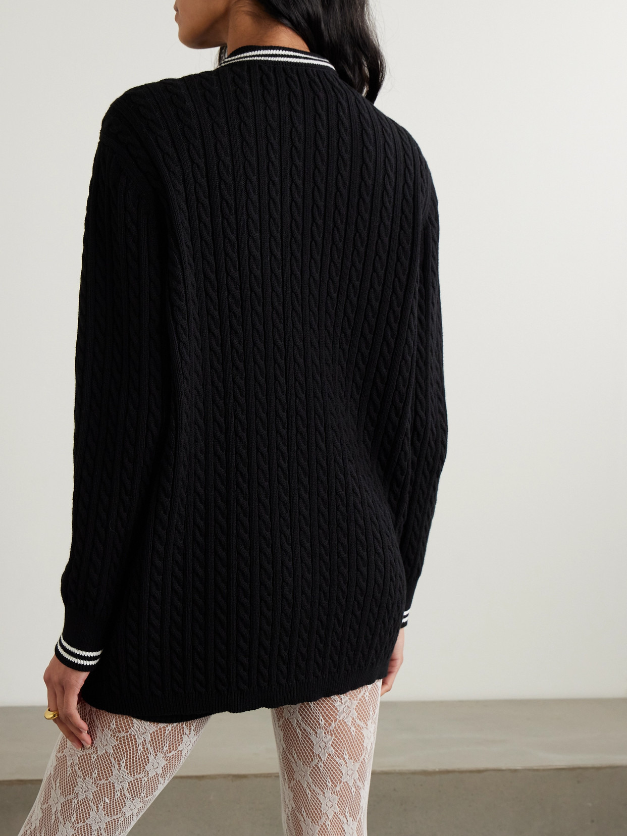 Cable-knit Cotton Cardigan - 3