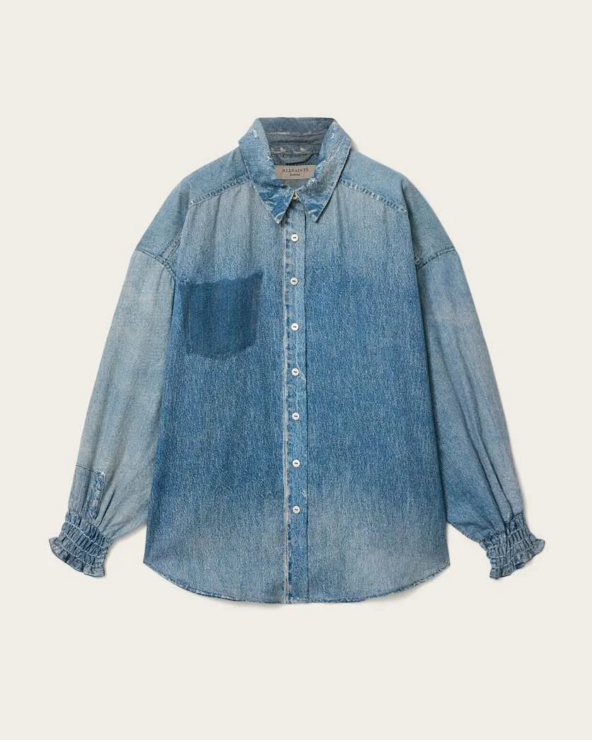CHARLI ILLUSION OF DENIM LONG SLEEVE SHIRT - 1