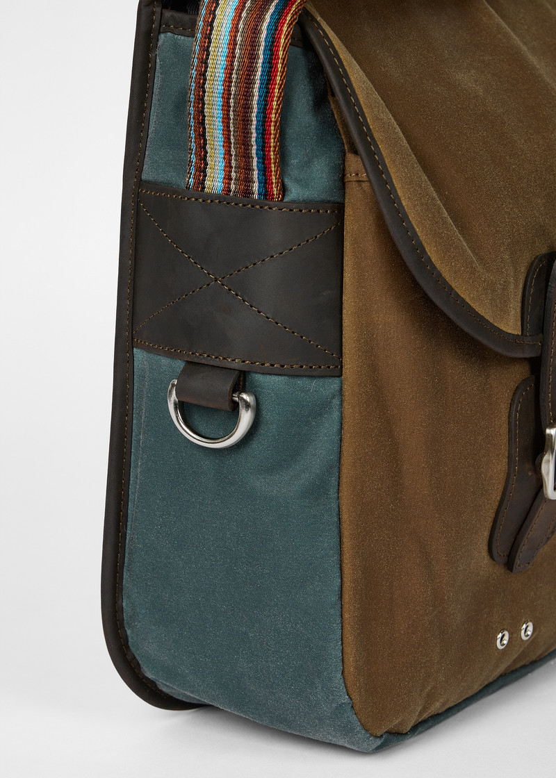 Paul Smith loves Barbour - Tan Wax Tarras Bag 5