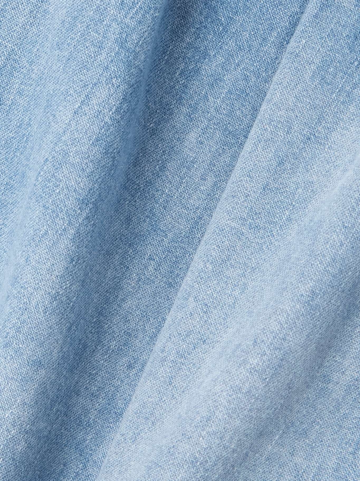 Ingrid ruffled cotton-chambray shorts Light blue - 4