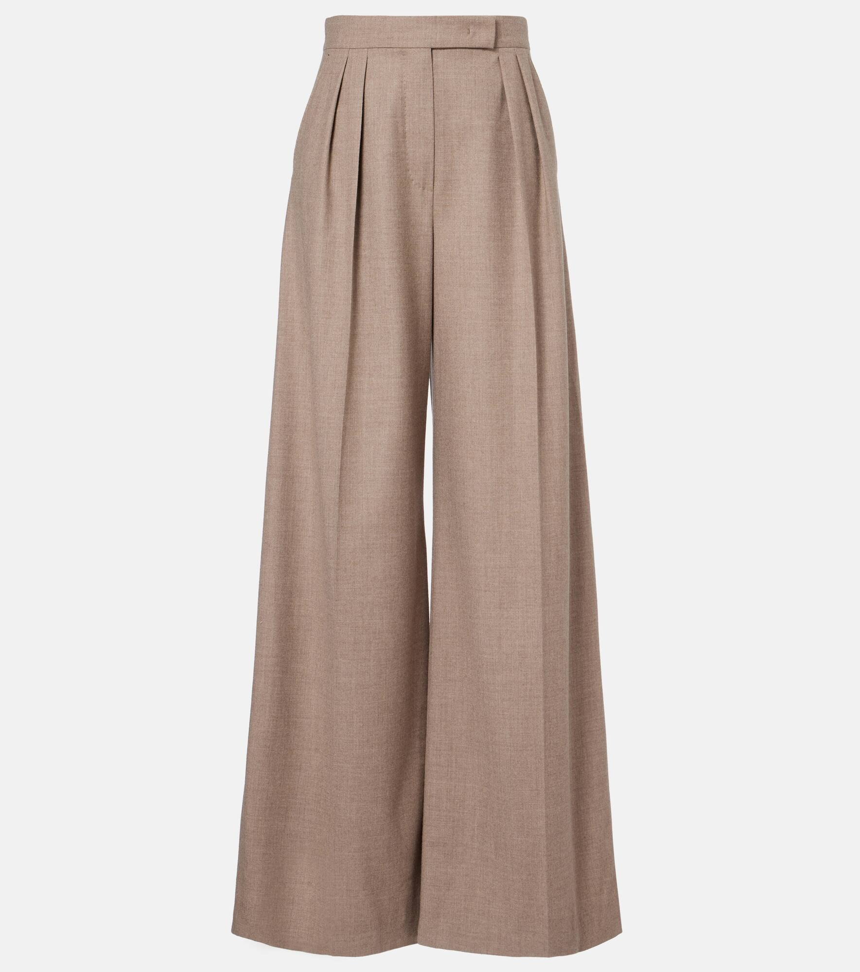 Cashmere-blend wide-leg pants - 1