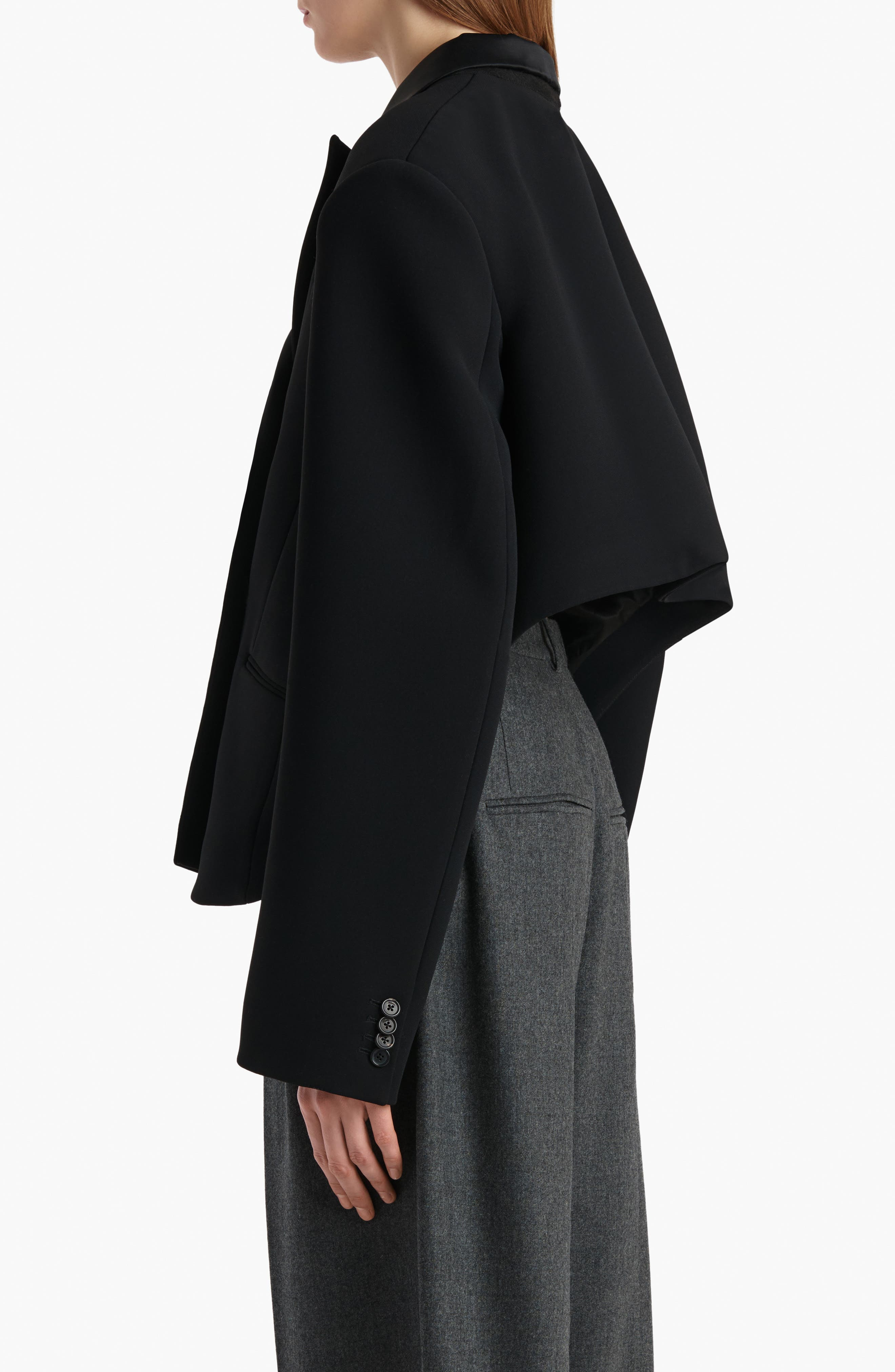 Khaite Comair Double Face Crepe Jacket in Black at Nordstrom - 2