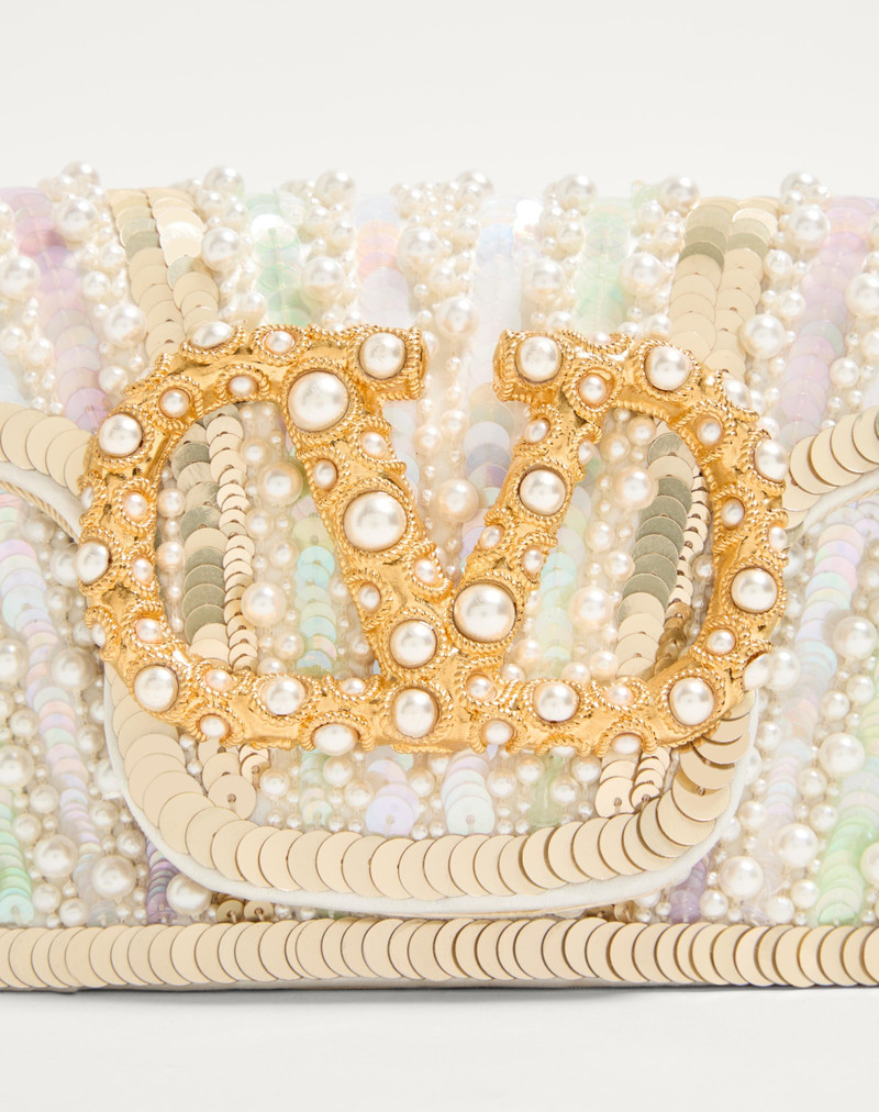 Valentino VALENTINO GARAVANI LOCÒ SMALL SHOULDER BAG EMBROIDERED WITH JEWEL LOGO outlook