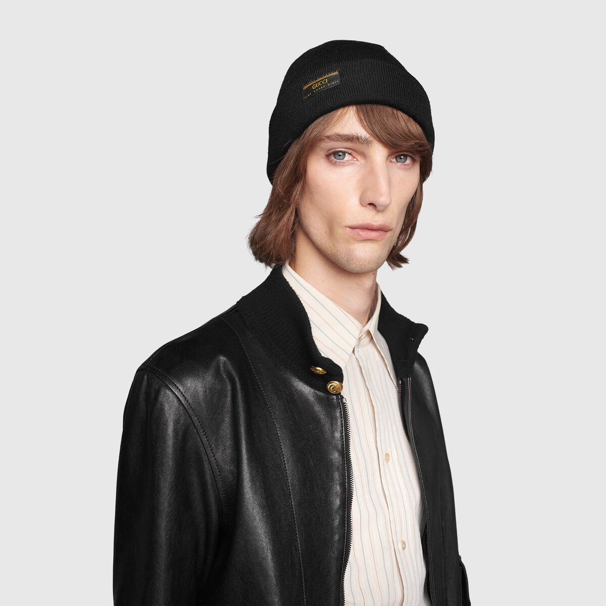 Wool hat with Gucci label - 4