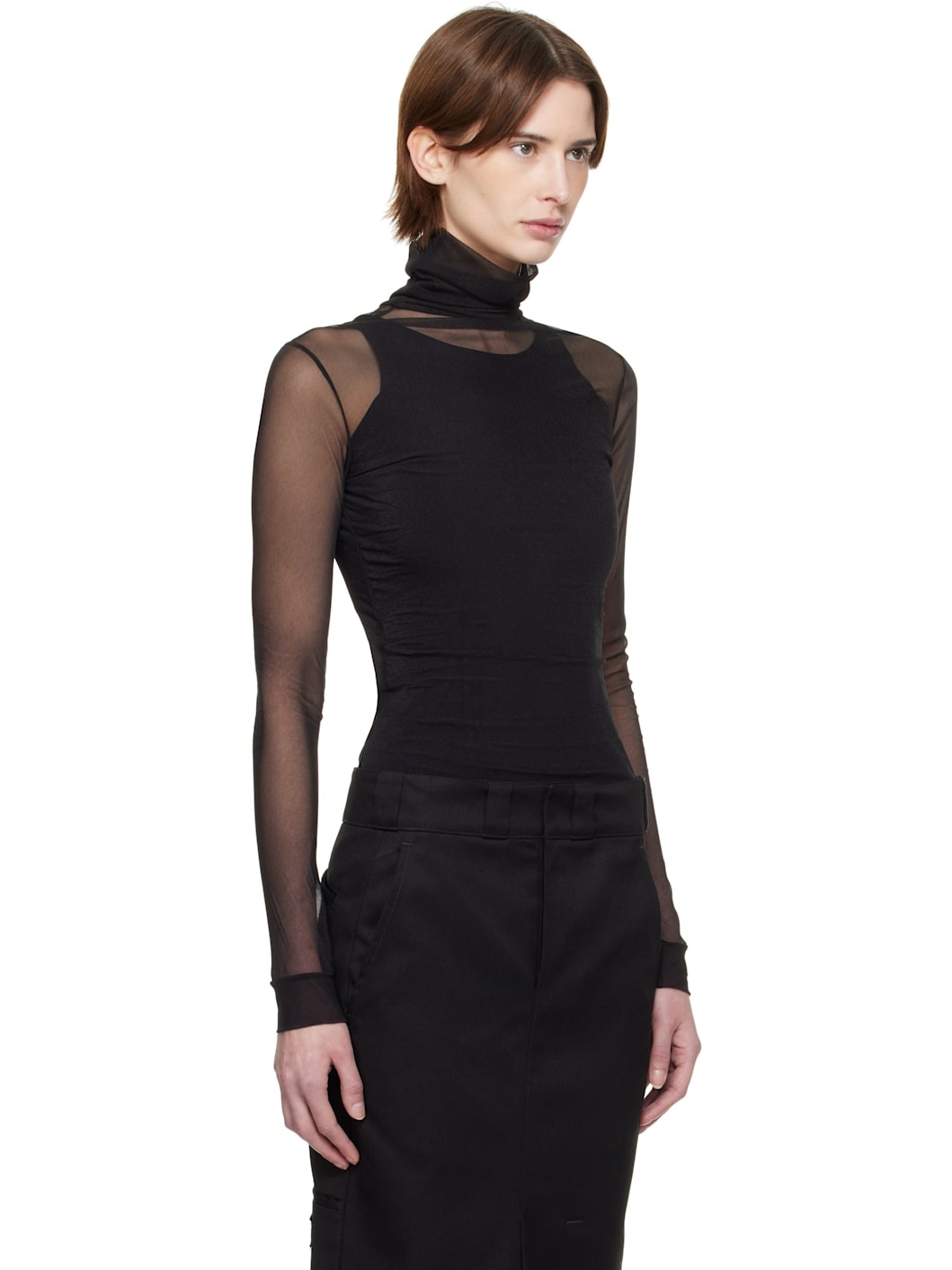 Black High-Neck Bodysuit - 2