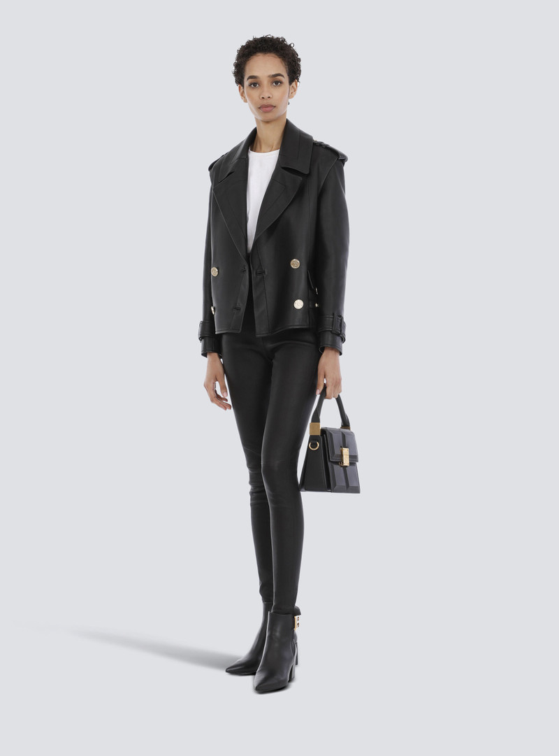 Balmain Skinny leather high-waisted pants outlook