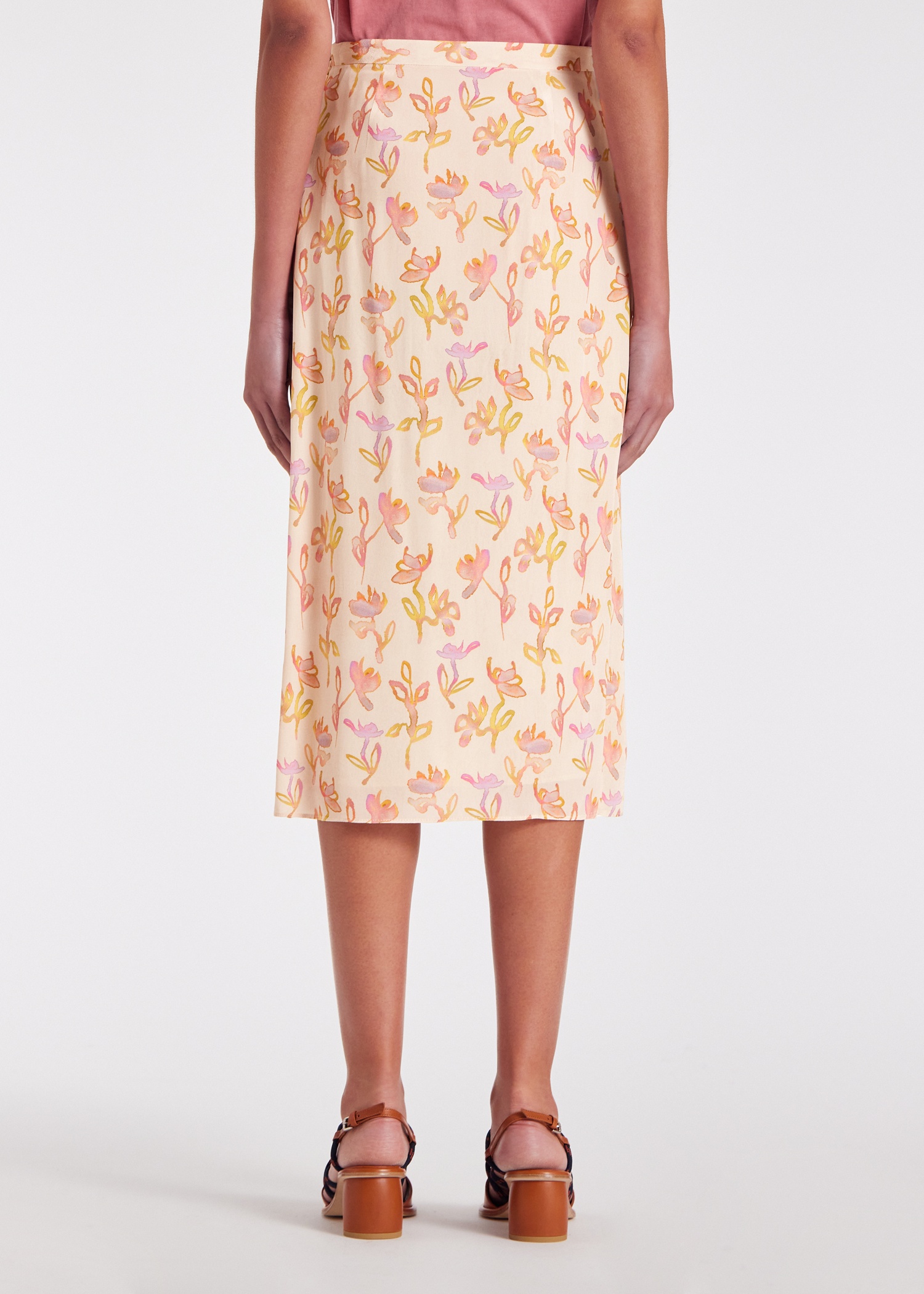 Women's Ecru 'Oleander' Wrap Midi Skirt - 5