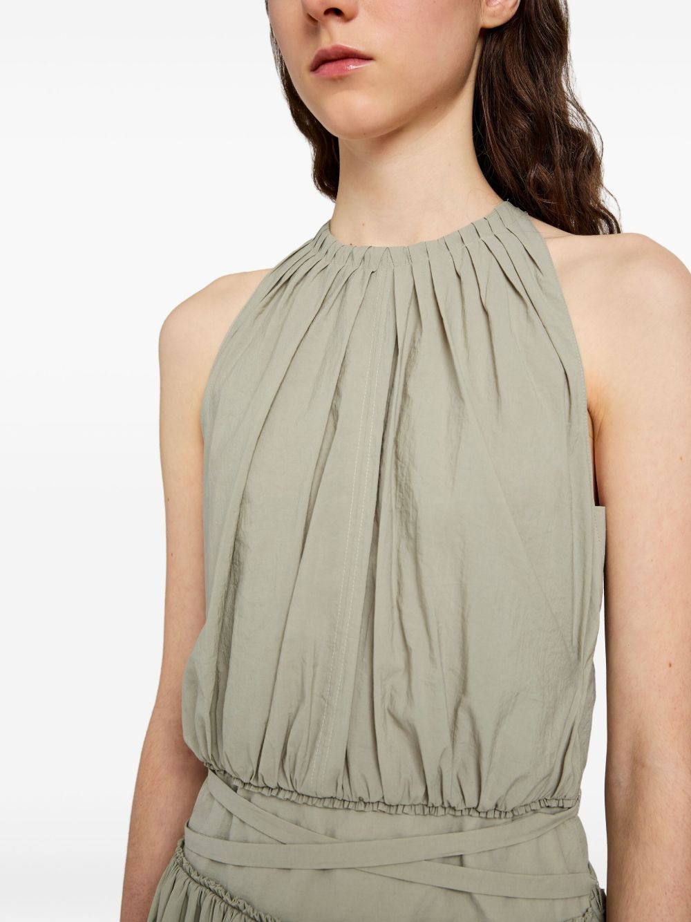gathered halterneck midi dress - 5