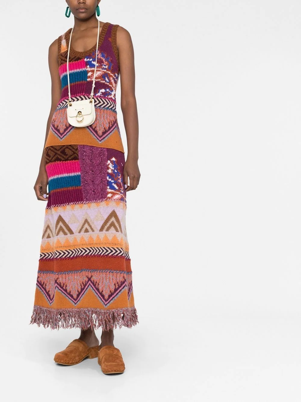 intarsia knit long dress - 2
