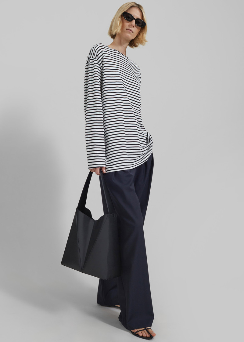 Salome Long Sleeve Tee - White/Black Stripe 3