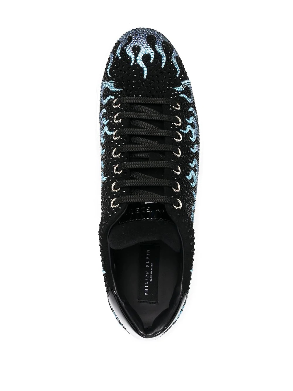 low top crystal flame sneakers - 4