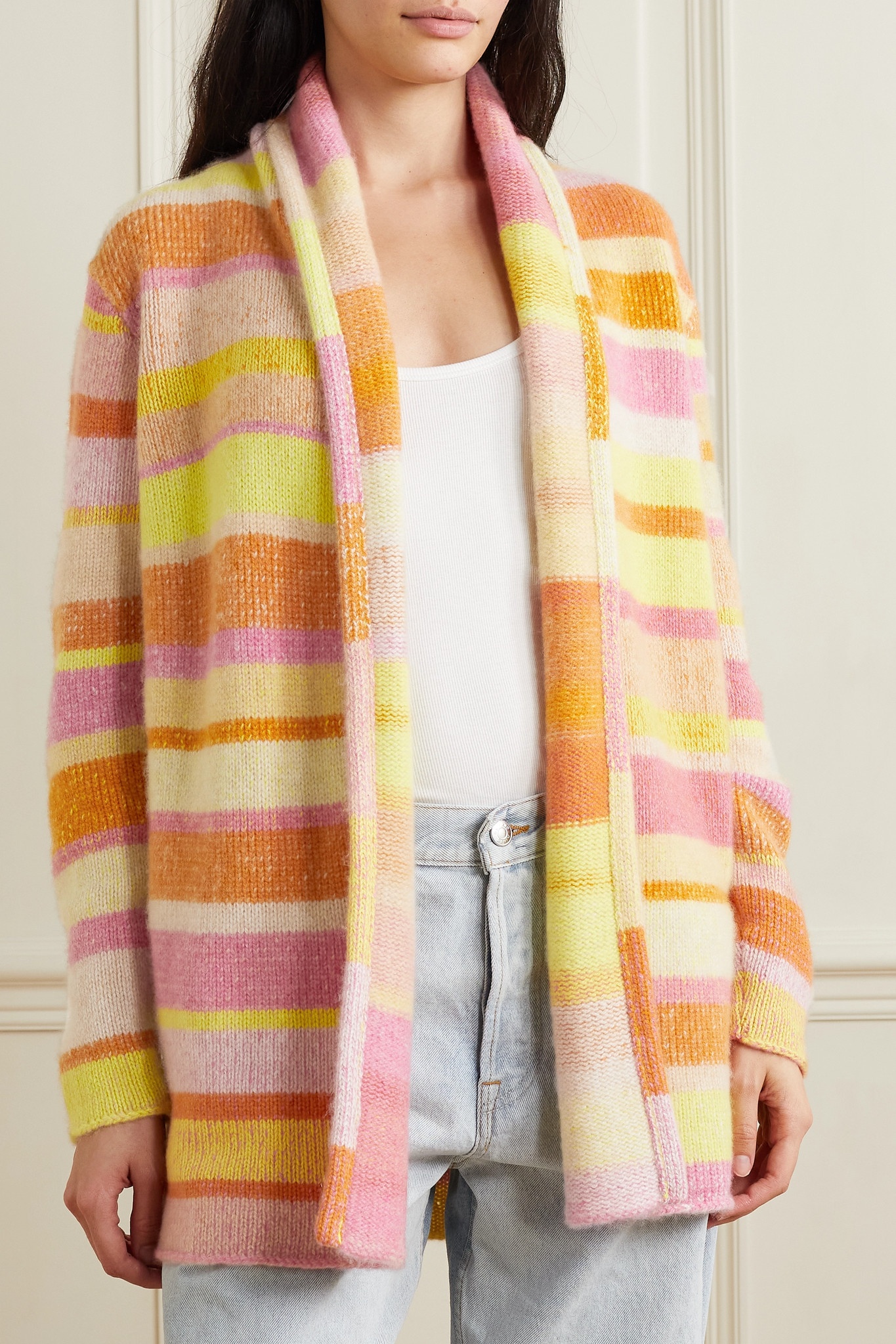 Striped cashmere cardigan - 3