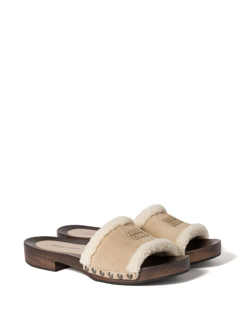 Miu Miu suede clog sandals outlook