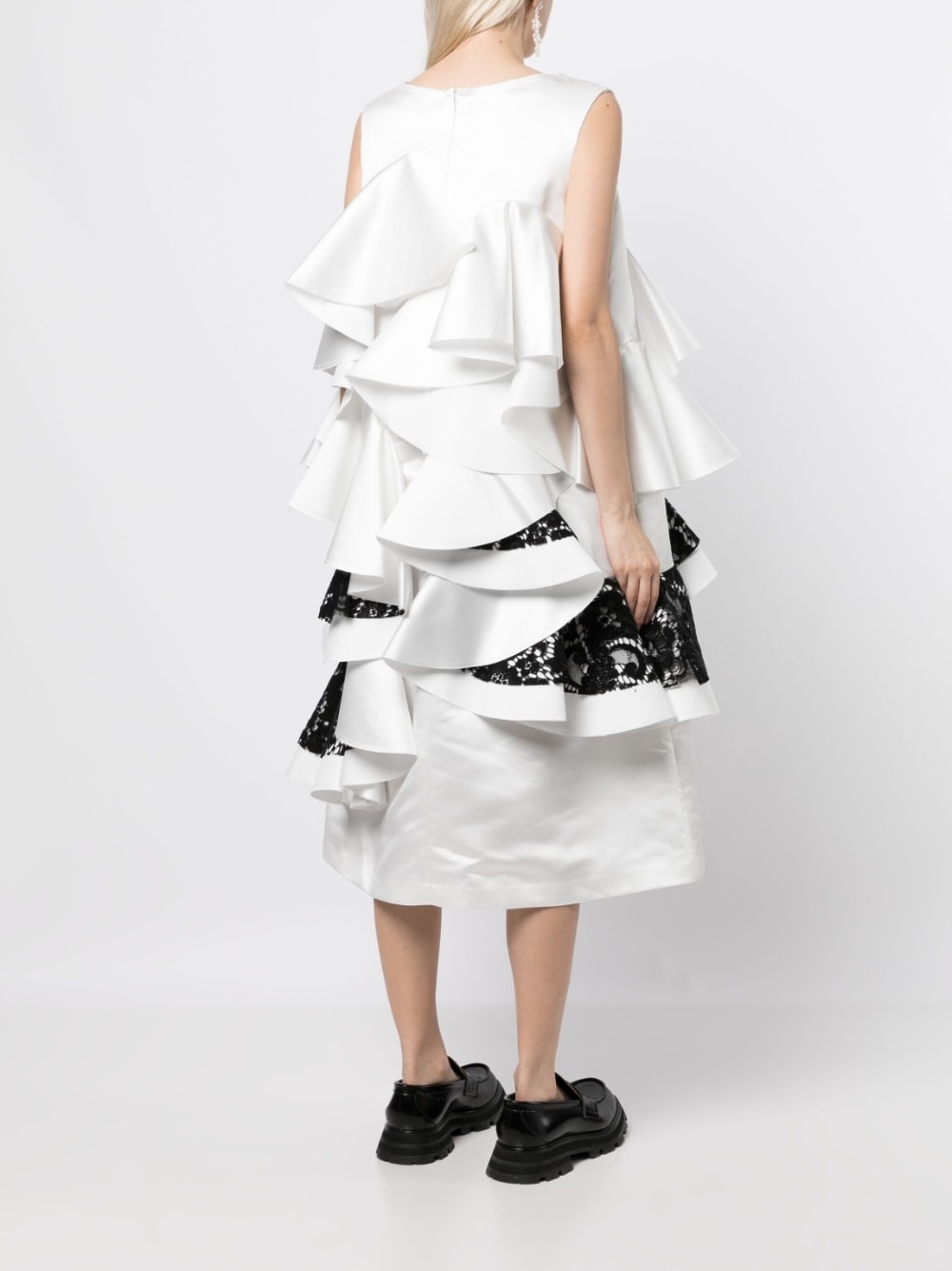 ruffle-detailing sleeveless dress - 4