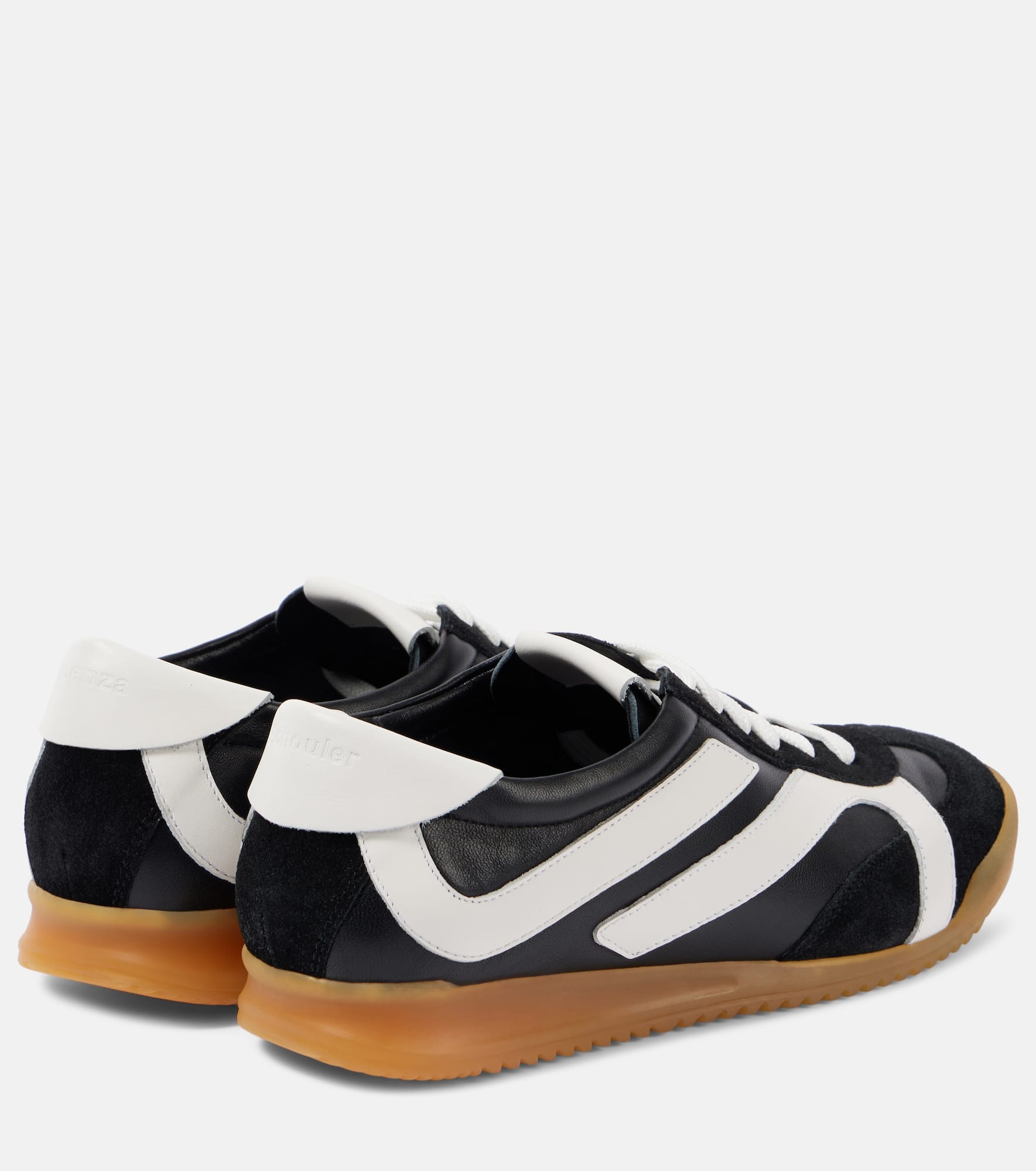 Track suede-trimmed leather sneakers - 2