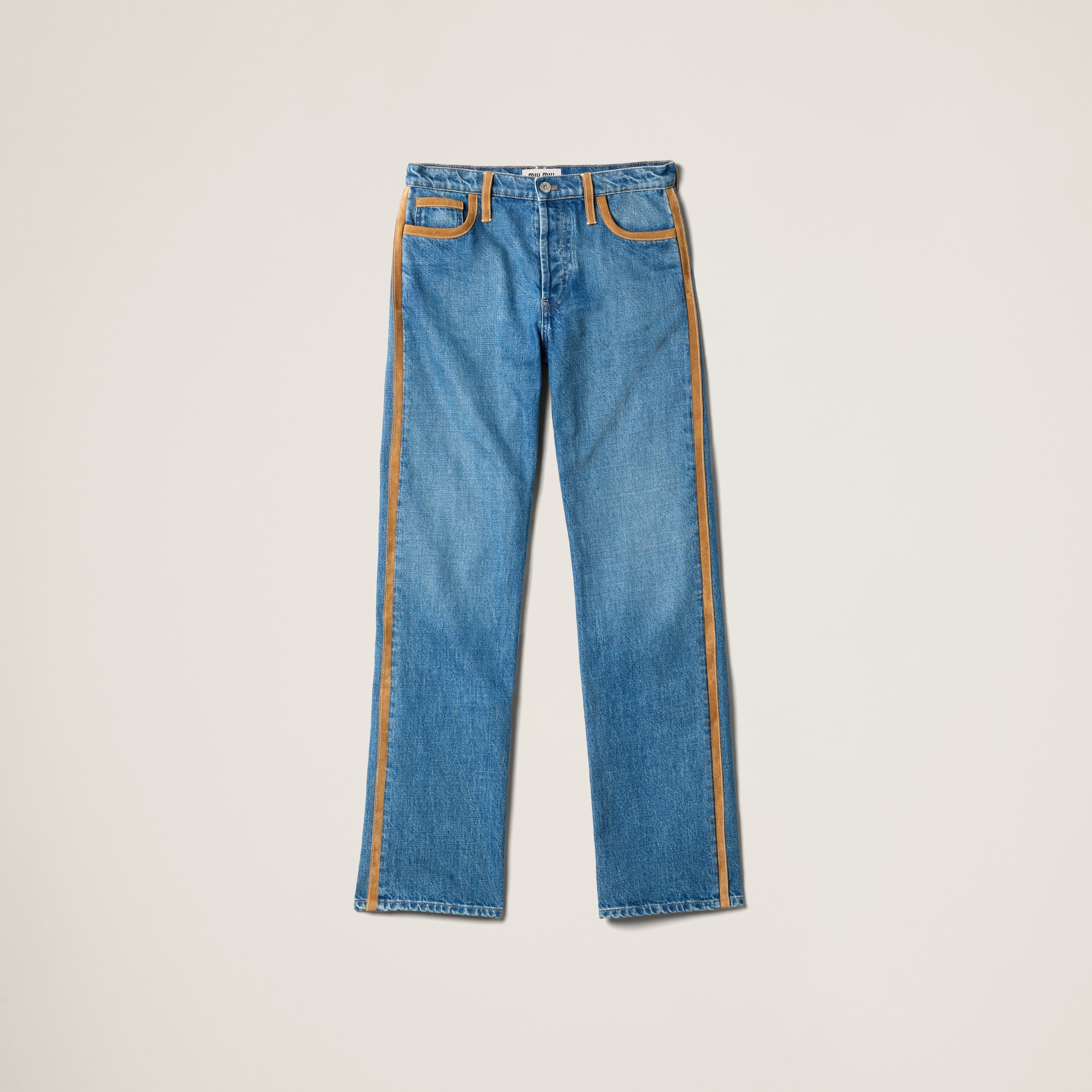 Denim and leather jeans - 1