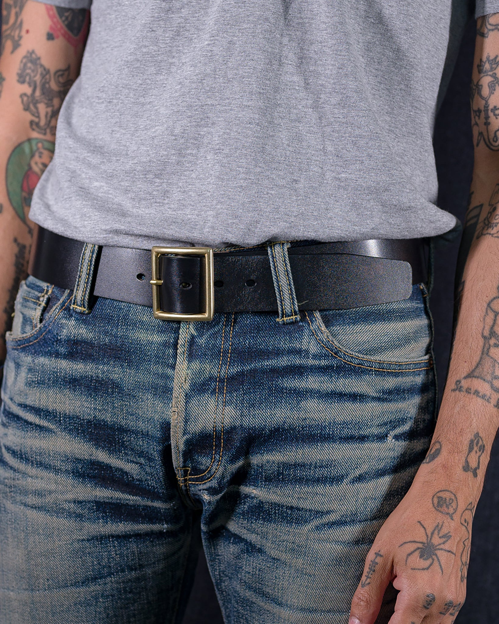 OGL-BELT-FULL-VTG1.75-BLK OGL Vintage 1.75" Leather Belt - Black - 2