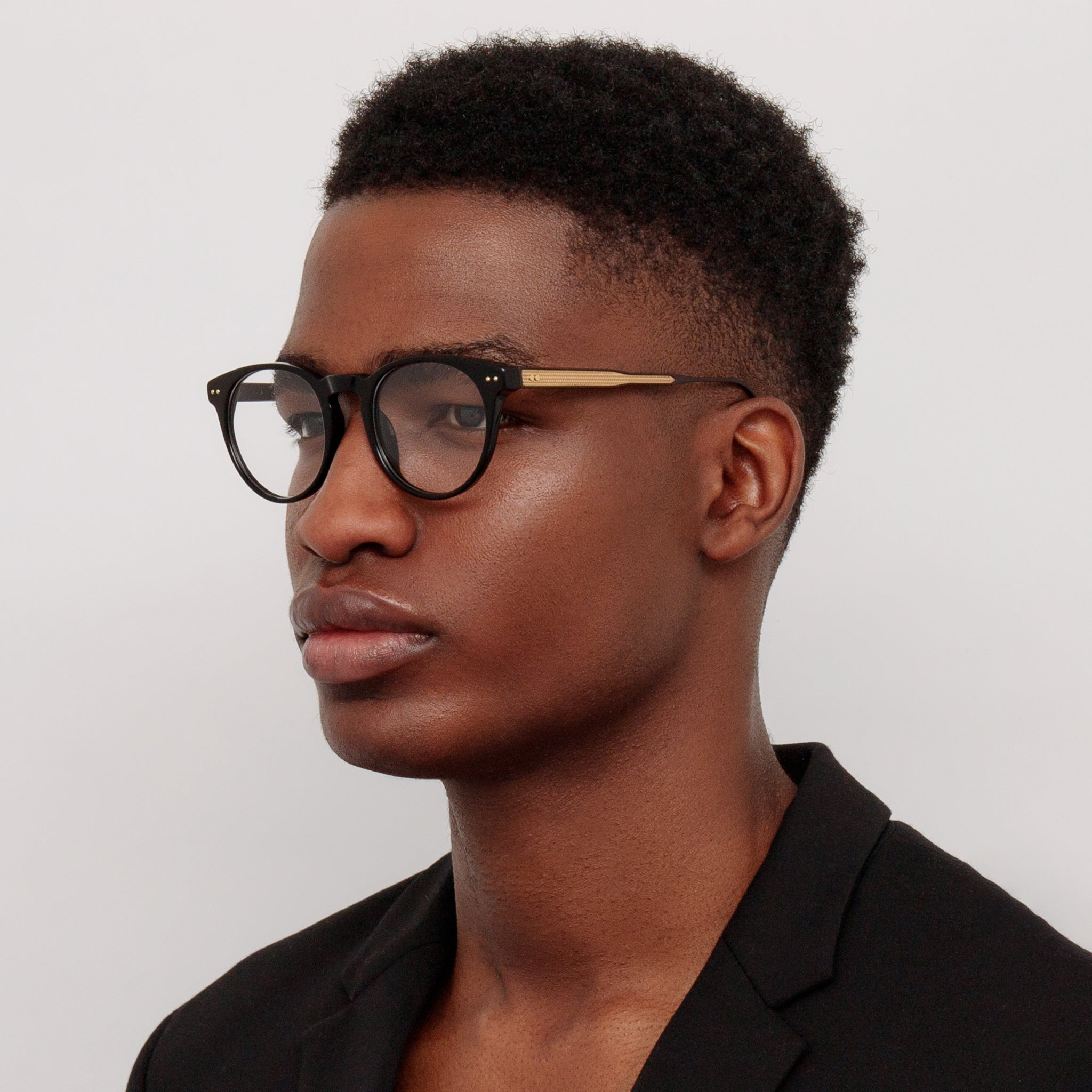 Men's Kaan Oval Optical Frame in Black - 3