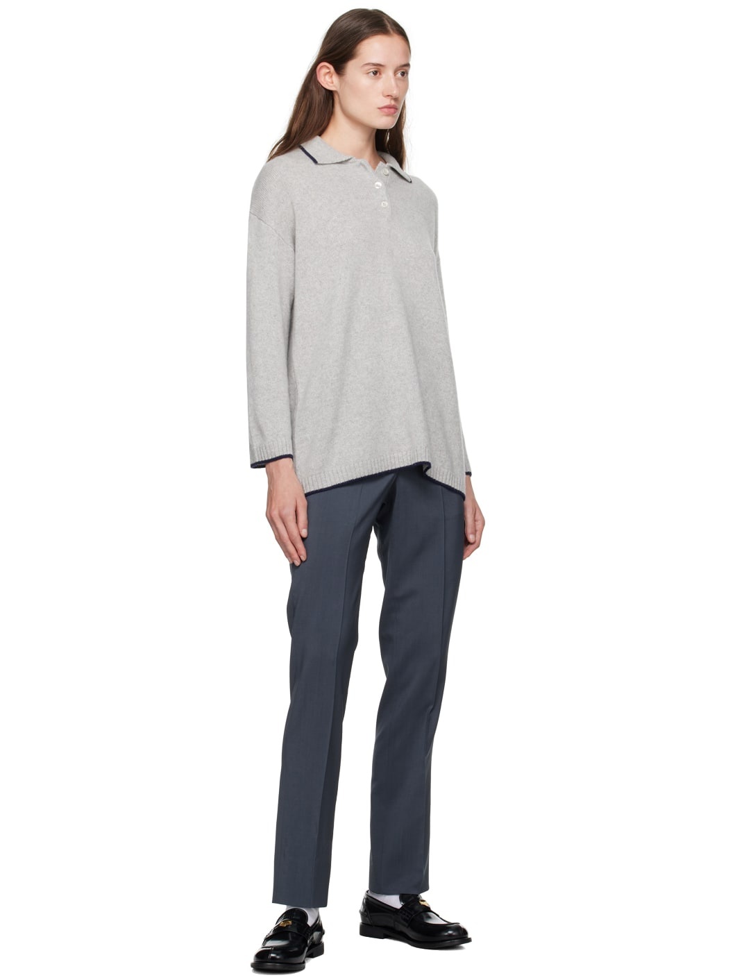Gray Three Button Polo - 4