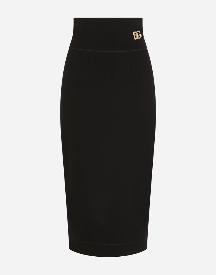 Jersey pencil skirt with DG embellishment - 3