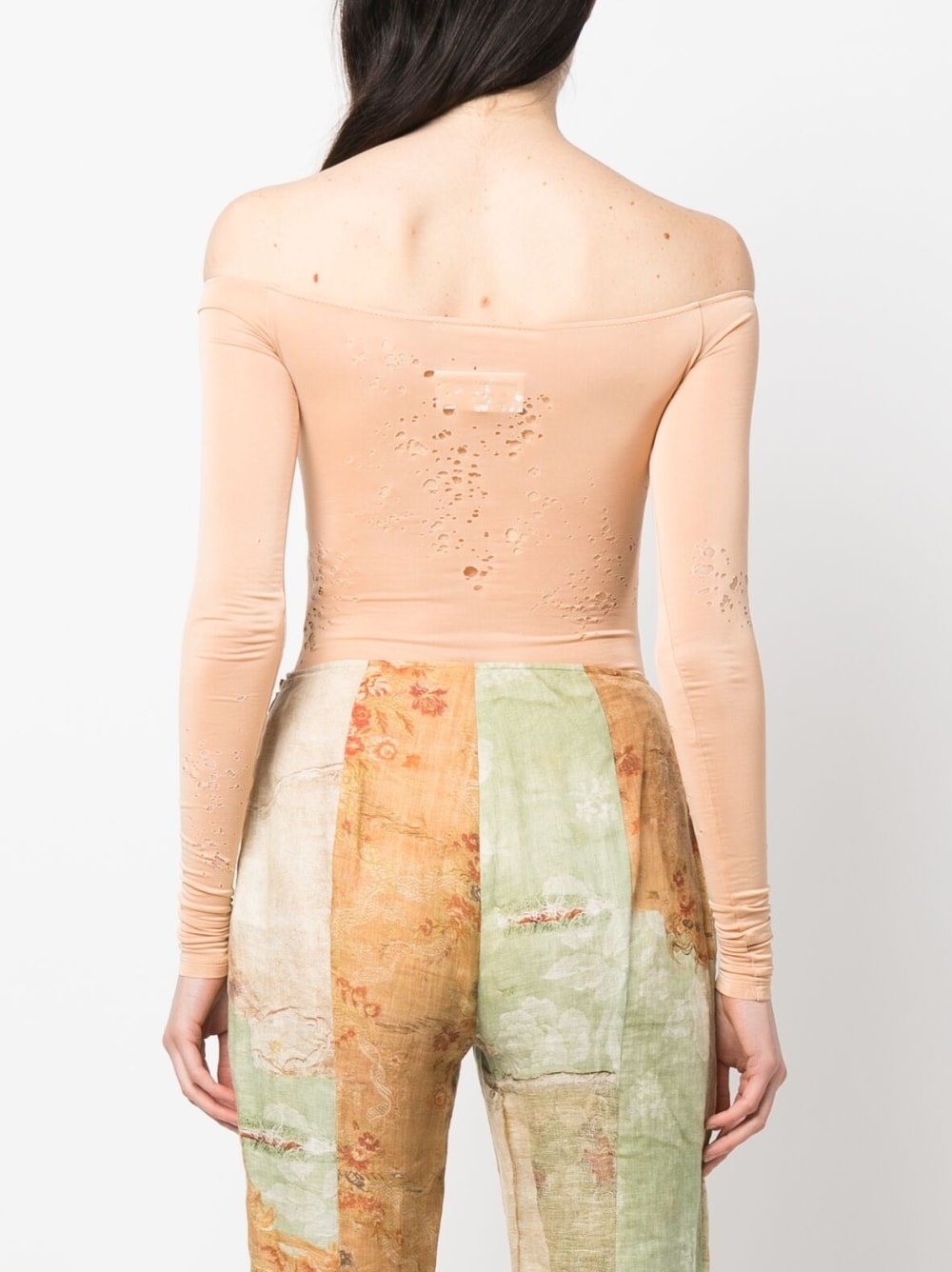 off-shoulder long-sleeved bodysuit - 4