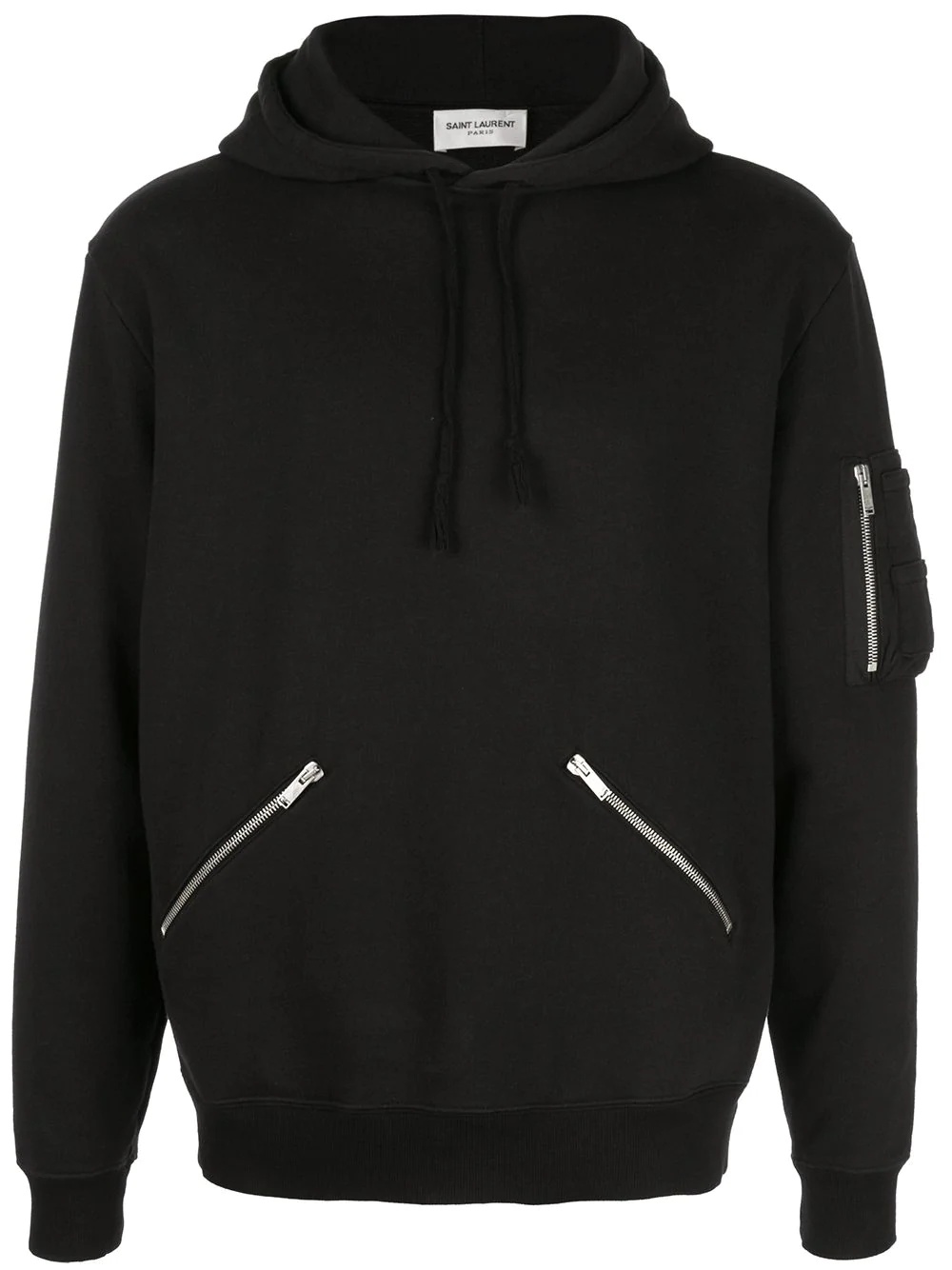 zip detail hoodie - 1