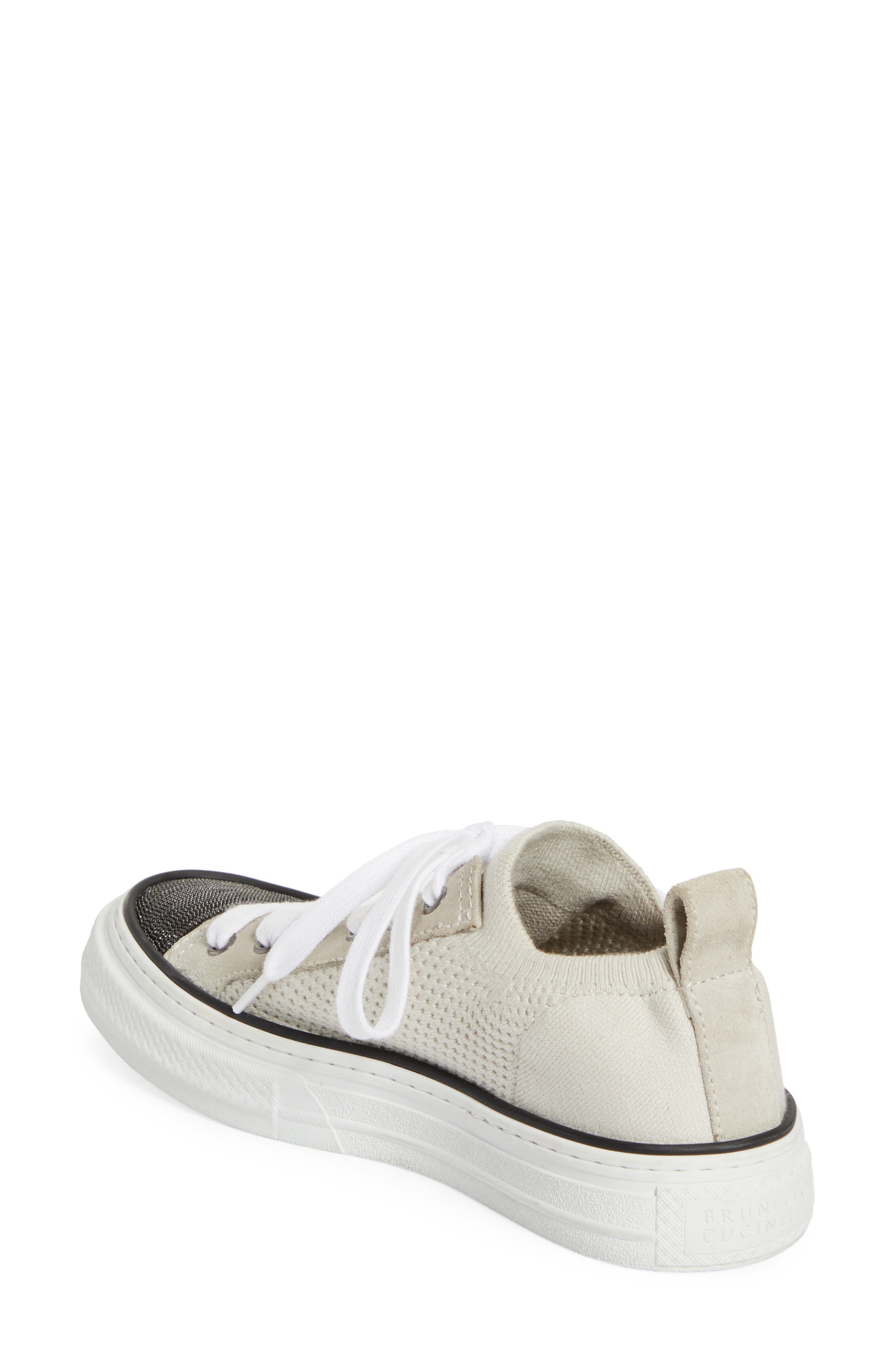 Brunello Cucinelli Monili Trim Platform Sneaker in White at Nordstrom - 2