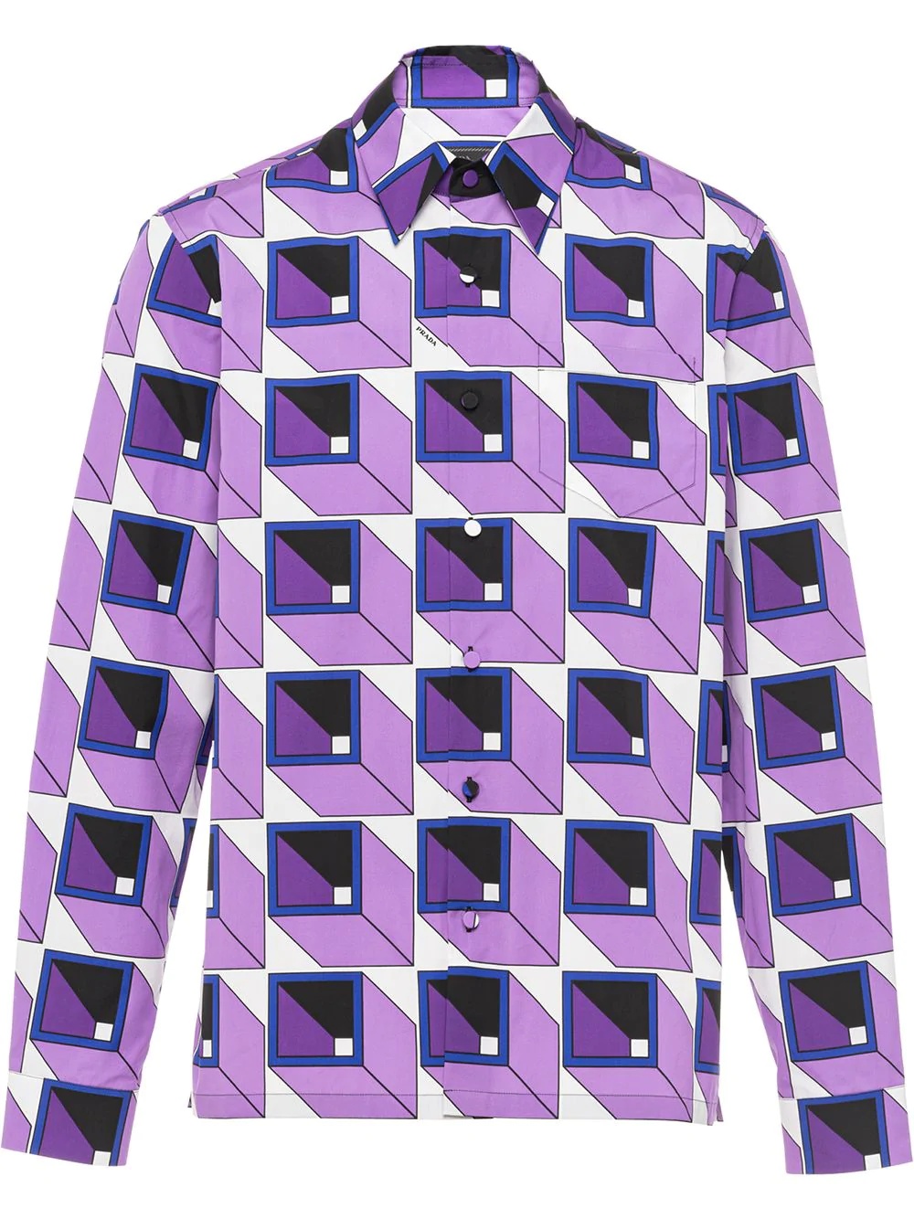 square geometric pattern shirt - 1