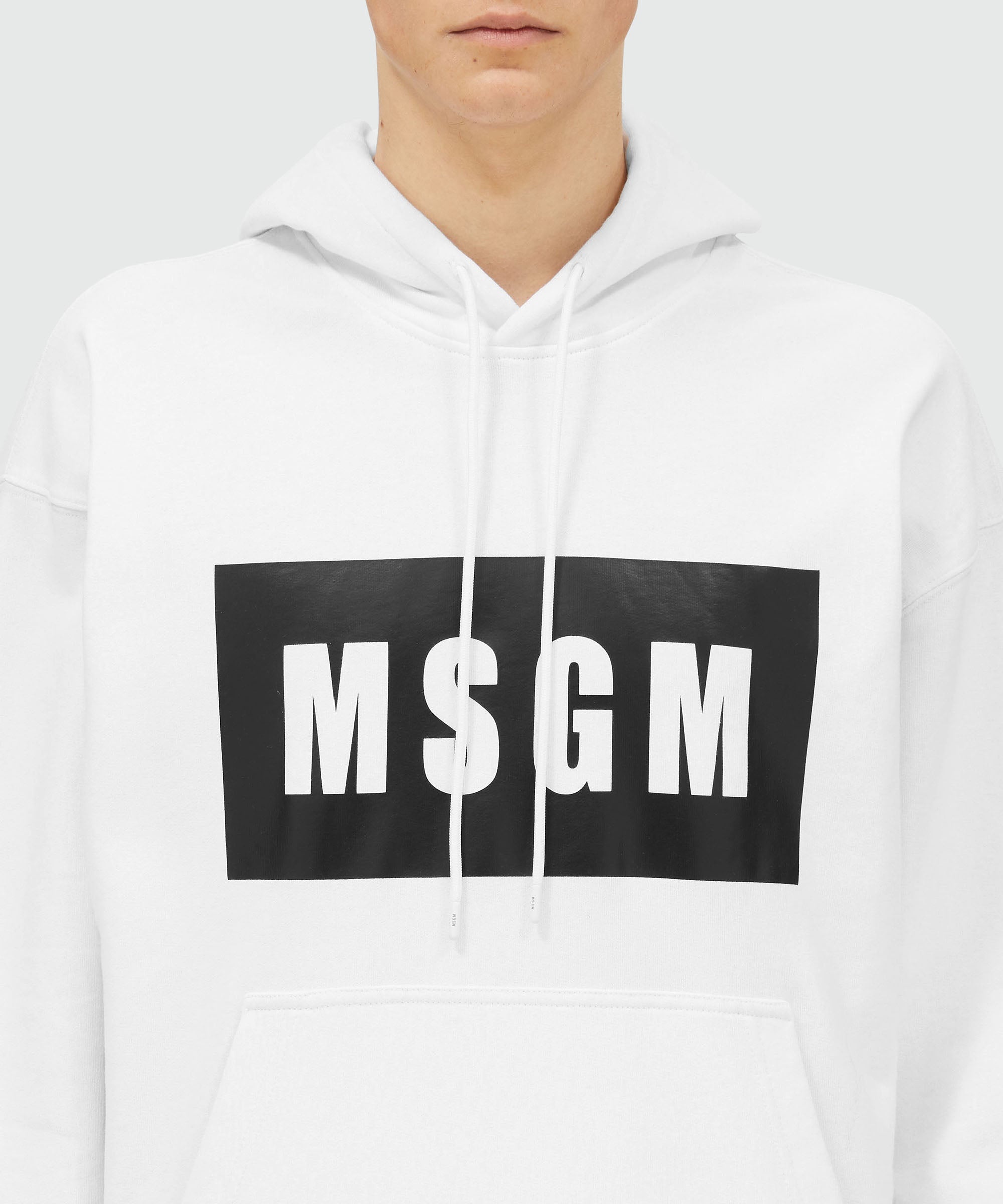 White cotton sweatshirt with graphic box logo - 5