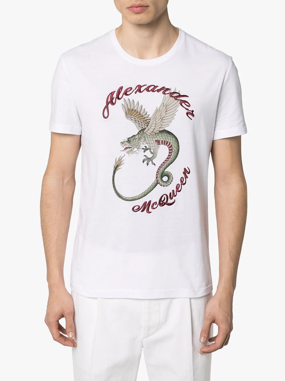 dragon-embroidered cotton T-shirt - 3