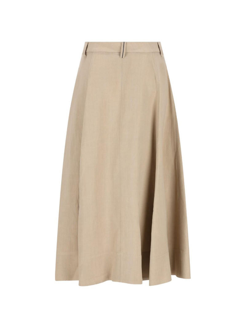Brunello Cucinelli pleated midi skirt outlook