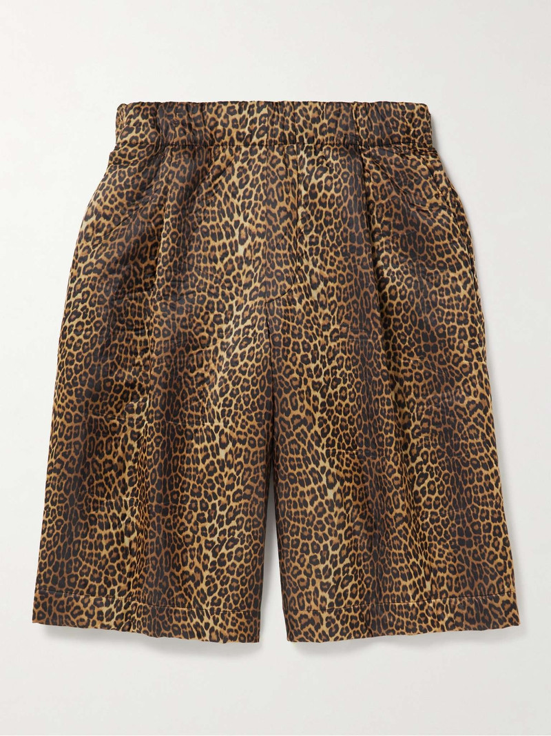 Wide-Leg Leopard-Print Shell Shorts 1