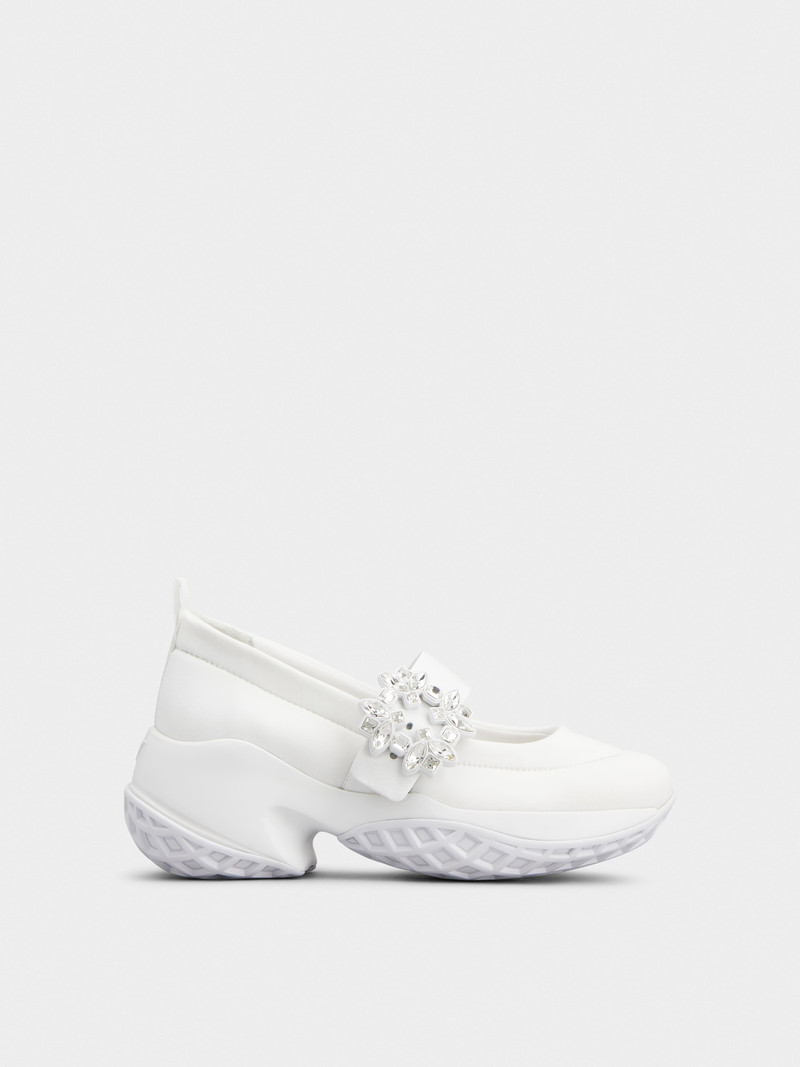 Viv' Run Strasss Buckle Ballerinas 기술 직물 - 1