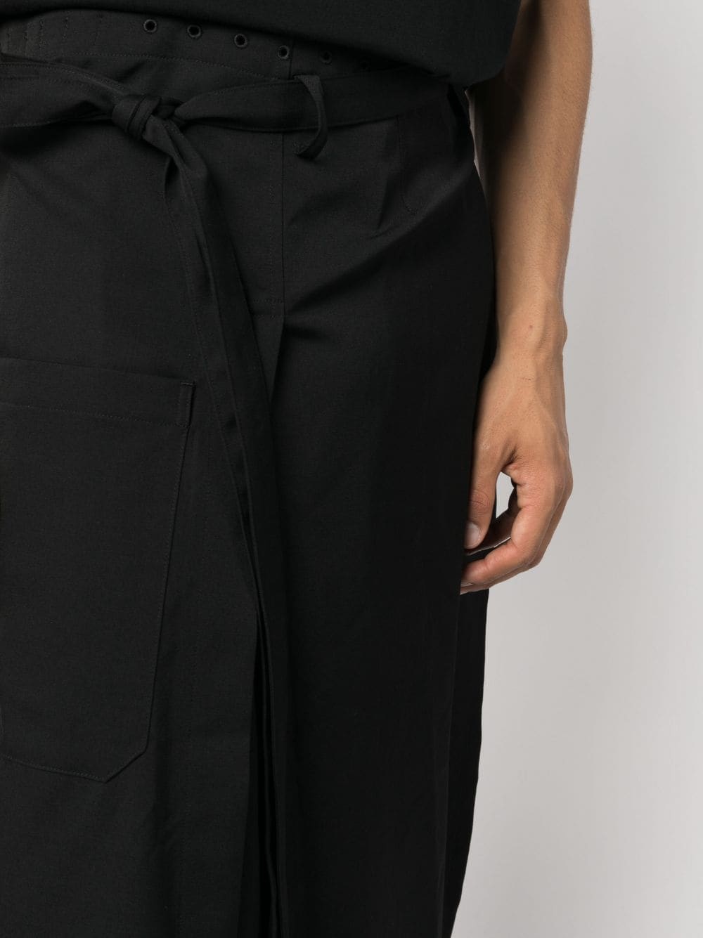skirt-overlay straight-leg trousers - 5