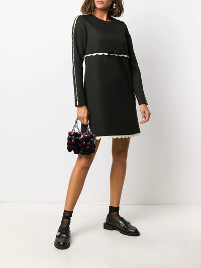 REDValentino scallop-trim long-sleeve dress outlook